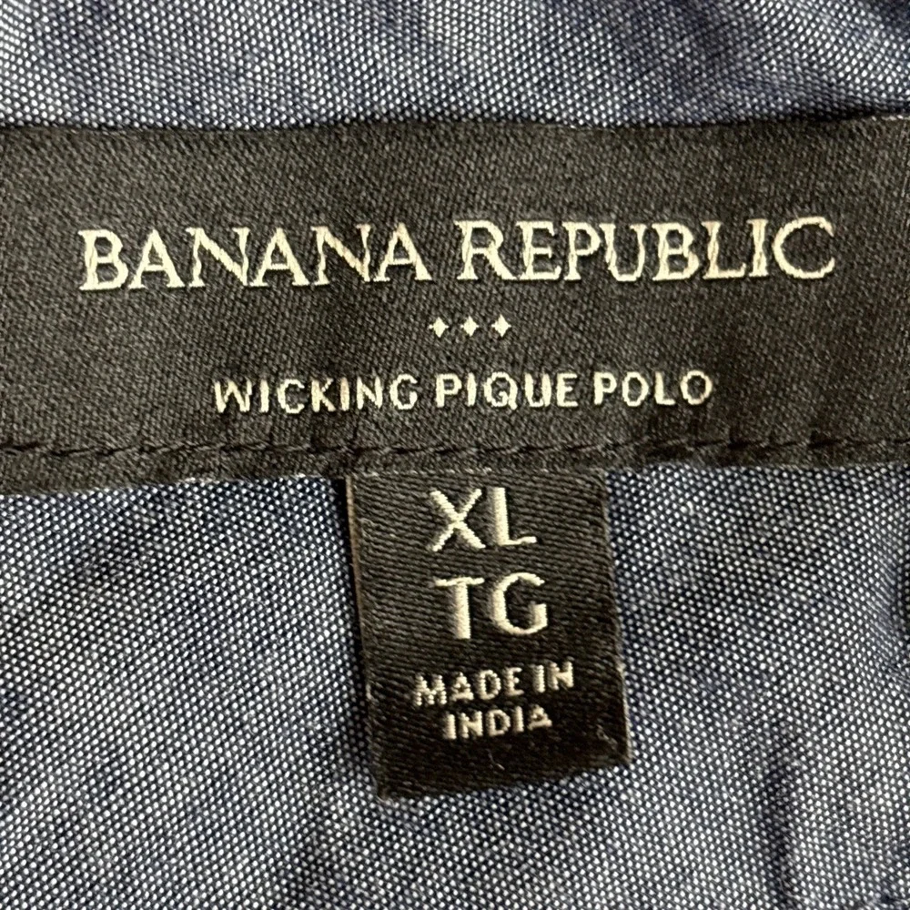Banana Republic Polo Shirt Mens‎ XL Red & Cream Short Sleeve Wicking Pique